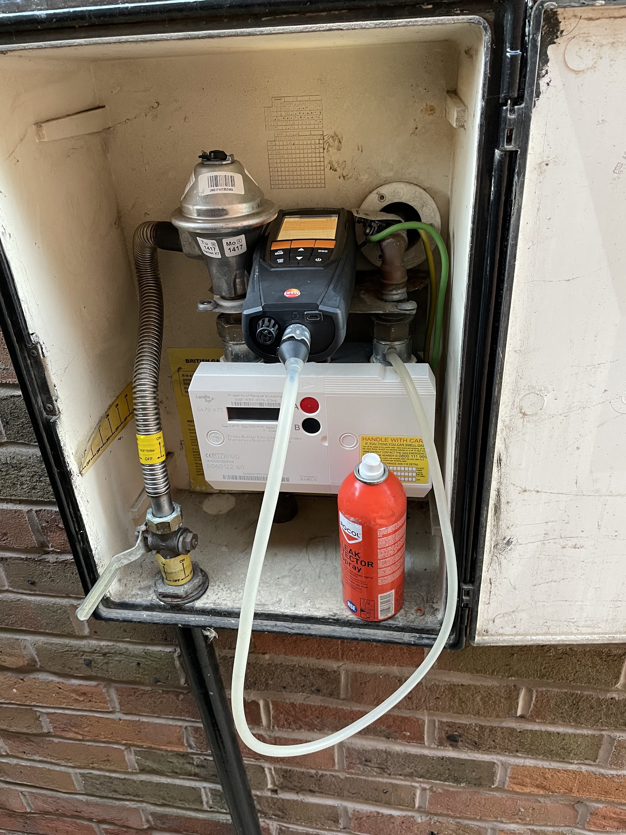 External gas meter box with new pipework